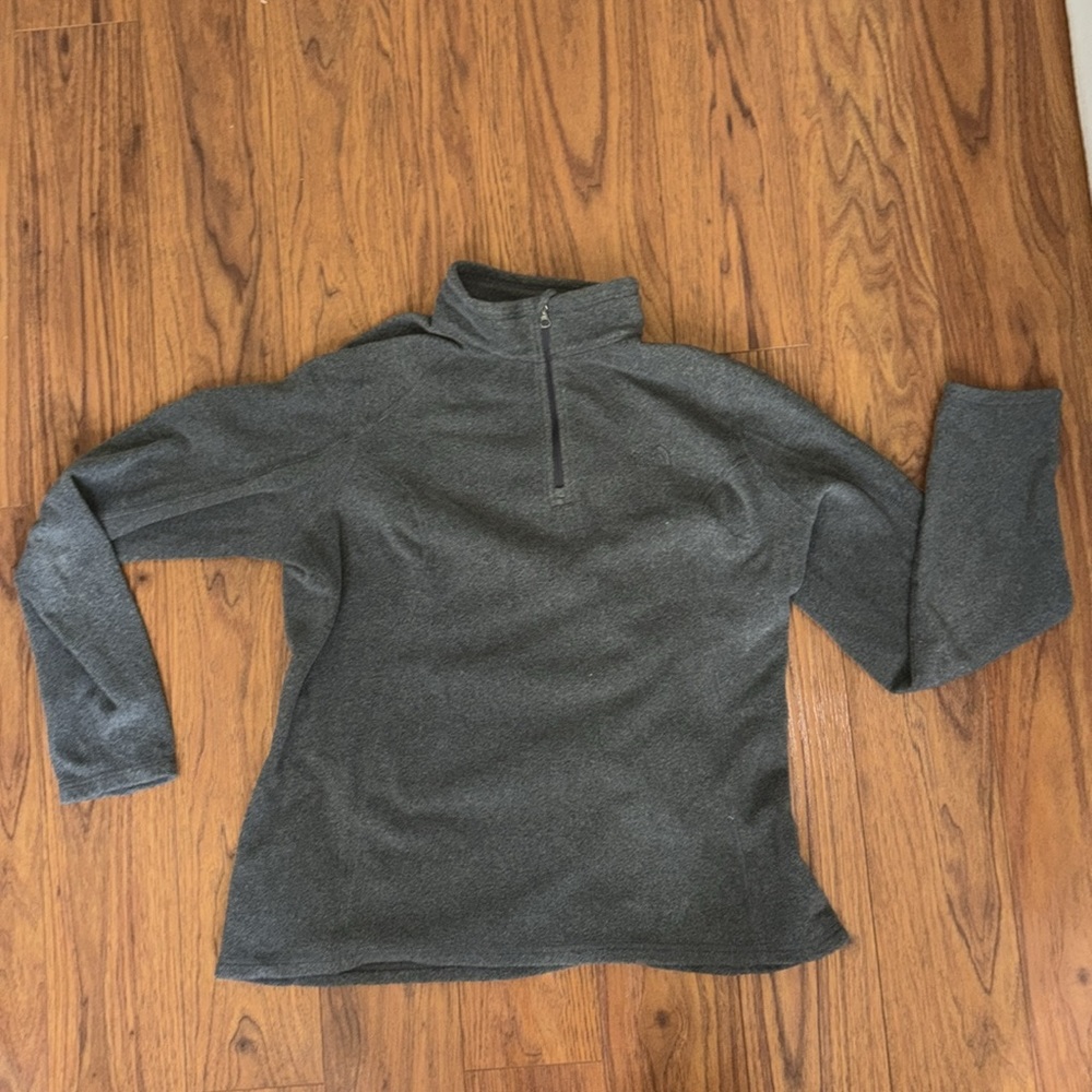 North Face fleece gray 1/4 zip sweater - Picture 3 of 7